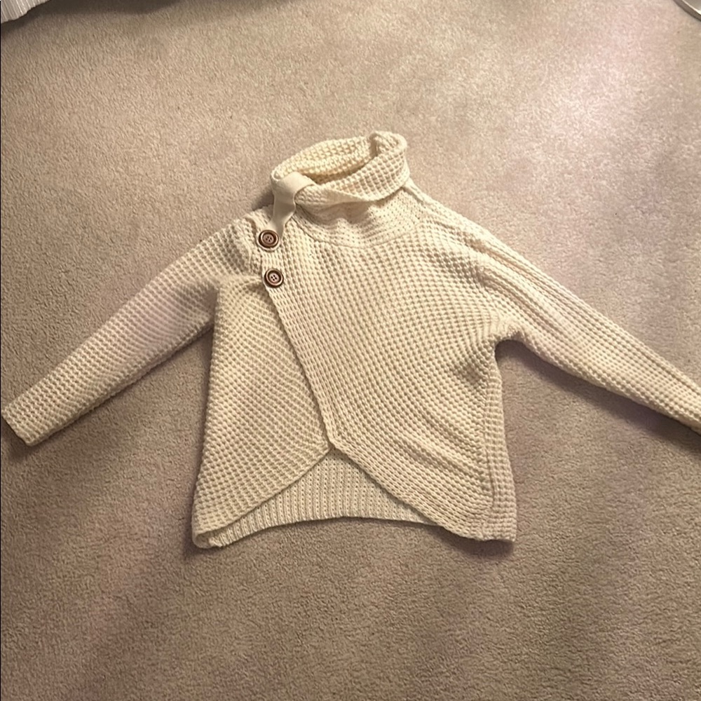Women's Zenana Cream Sweater with Button Detail